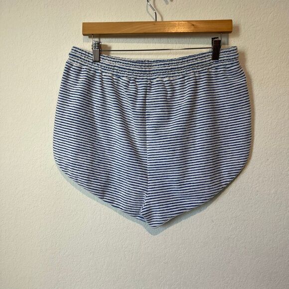 Solid & Striped The Poppy Lapis Blue Striped Terry Cloth Shorts Size Large NWT - Picture 3 of 5